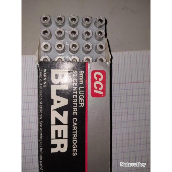 MUNITIONS BLASER 9X19 124GR JSP TETE EXPANSIVE