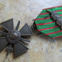 croix guerre datée 1916   ww1 première grande guerre 1914  14 18 avec palme