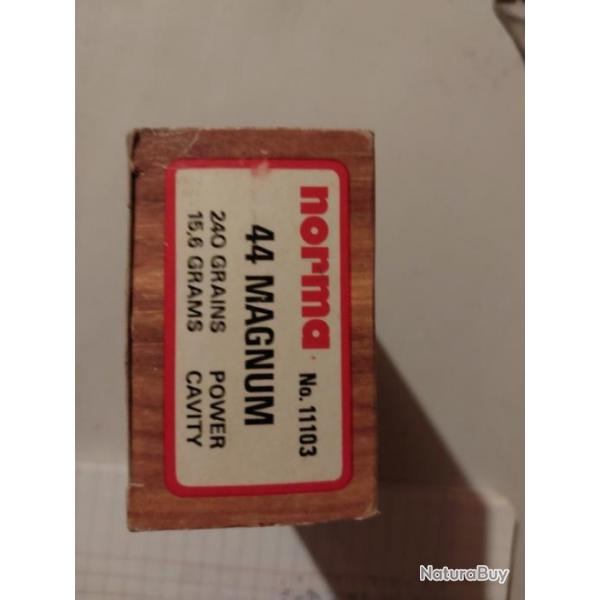 MUNITIONS MATCH 44 MAGNUM 240Gr POWER CAVITY BOITE 50 EXPENSIVES