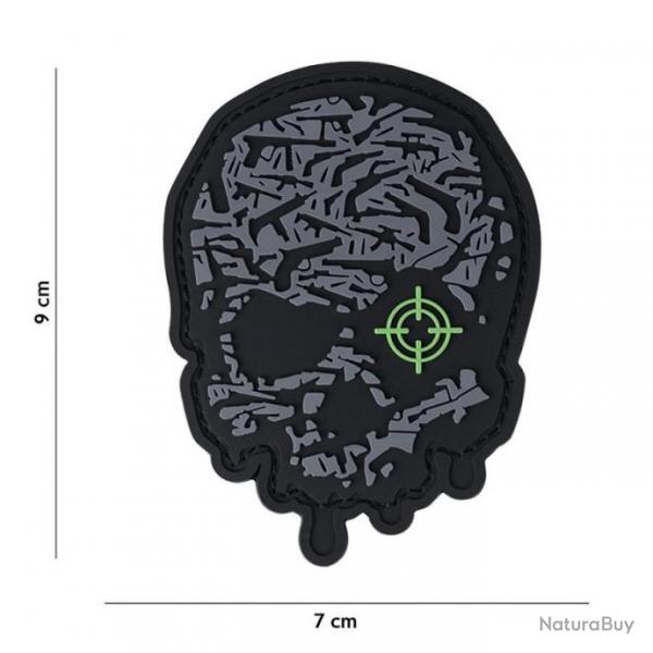 PATCH PVC TARGET EYE SKULL GREY