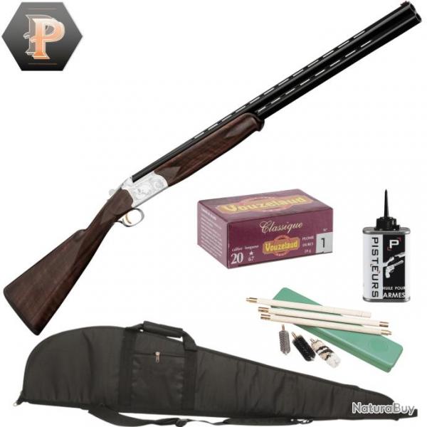 Pack chasseur ! Fusils superposs Luxe Yildiz Ejecteurs plaine - Cal. 20/76 + mun + fourreau + netto