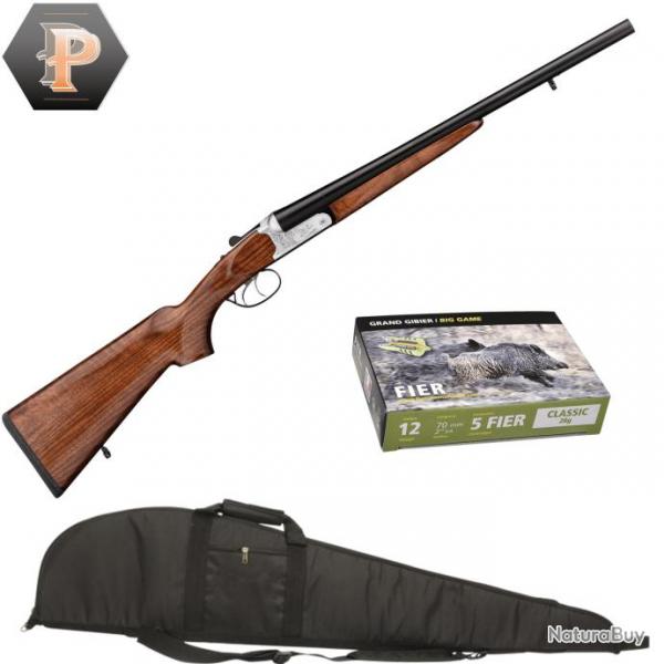 Pack chasseur ! Fusil juxtapos Slug Yildiz Elgant Cal. 12/76. SLUG + mun + fourreau