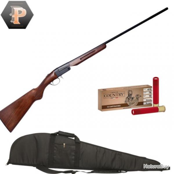 Pack chasseur ! Carabine pliante monocoup Ergal cal. 410-76 - Yildiz + mun + fourreau