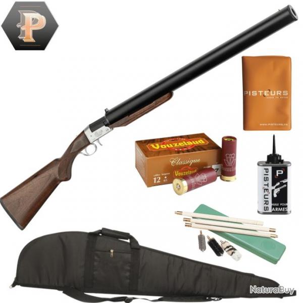 Pack chasseur ! Fusil monocoup pliant cal. 12/76 silencieux - Yildiz + mun + fourreau + nettoyage + 