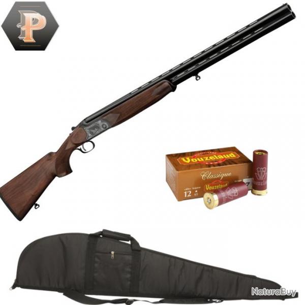 Pack Chasseur ! Fusil superposs de plaine Country Cal.12/76 canon de 76Cm + mun + fourreau