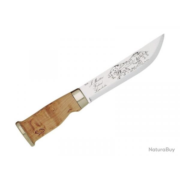 BEL1381 POIGNARD MARTTIINI LAPP KNIFE 253 LAME 15CM INOX MANCHE BOULEAU + ETUI CUIR DECORE NEUF