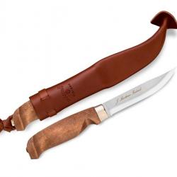 BEL1383 POIGNARD MARTTIINI LUMBERJACK LAME  11CM INOX MANCHE BOULEAU + ETUI CUIR A LACET NEUF