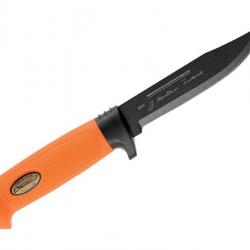 BEL1386 POIGNARD MARTTIINI BIG GAME LAME 13CM INOX MARTEF MANCHE GOMME ORANGE + ETUI CUIR NEUF