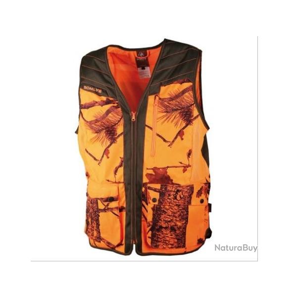 GILET CAMOUFLAGE ORANGE/MARRON SOMLYS REF.248 N