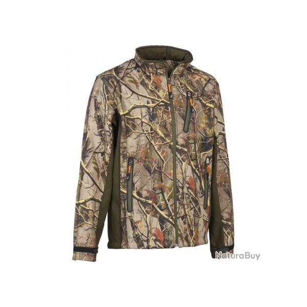 BLOUSON CHASSE SOFTSHELL CAMO FOREST IMPER & RESPI