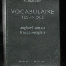 vocabulaire technique anglais-français et français-anglais f.cusset