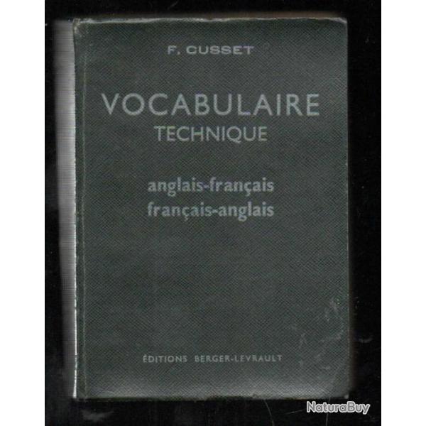 vocabulaire technique anglais-franais et franais-anglais f.cusset