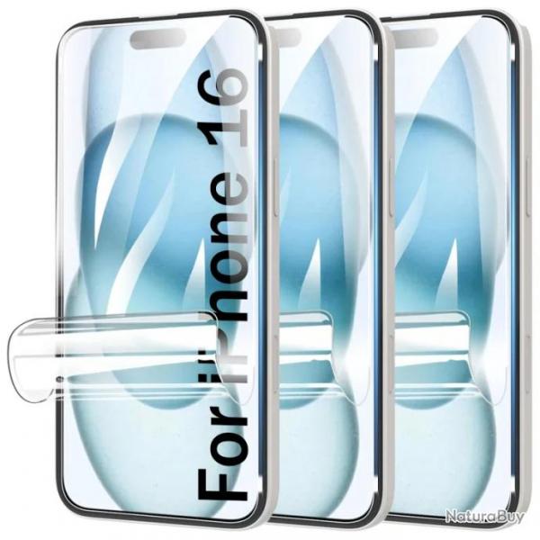 3 Film Hydrogel Protection Ecran pour Iphone, Smartphone: iPhone 16