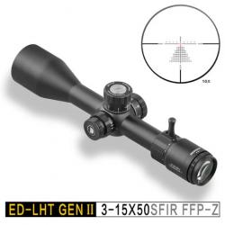 Lunette de visée DISCOVERYOPT Optics ED GEN II 3-15x50SFIR FFP 0,1 MRAD Réticule éclairé Tube 30 mm