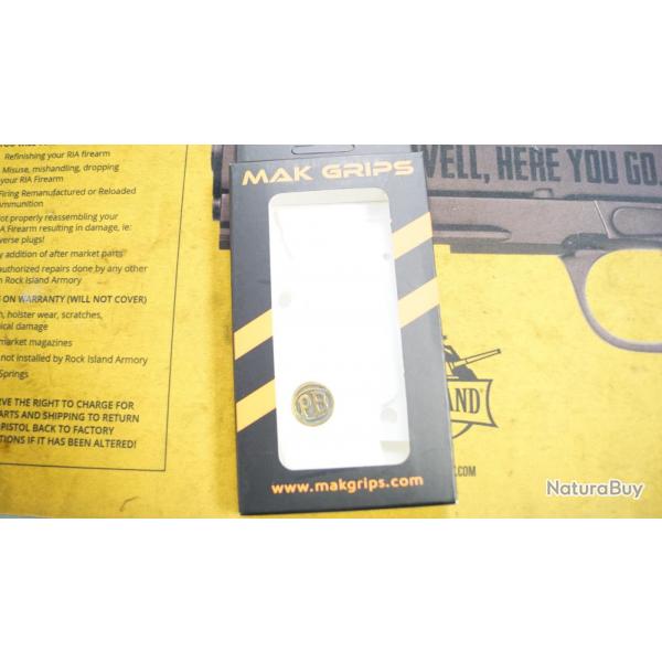 Plaquette Pistolet Beretta 92 Blanc &quot;Nacr&eacute;&quot;  dor&eacute; Tacticalmakgrips