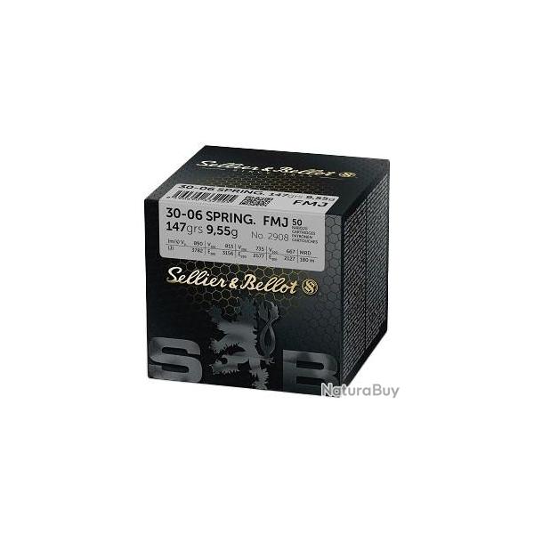 BOITE DE 50 CARTOUCHES SELLIER BELLOT CAL.30-06 FMJ 147GRS