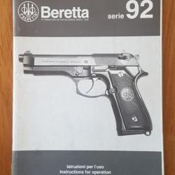 manuel pistolet BERETTA 92