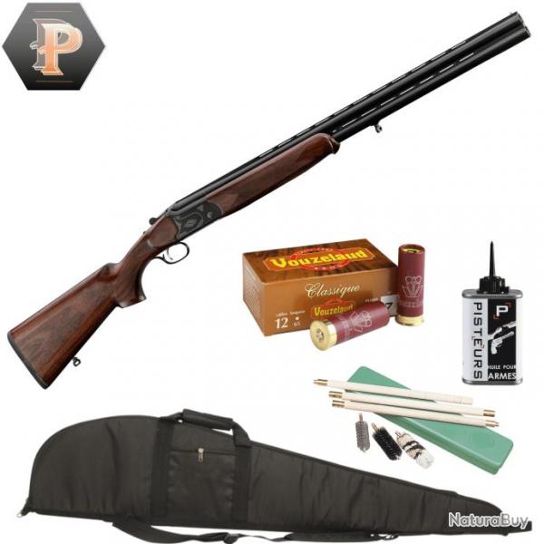 Pack Chasseur ! Country Fusil superpos Cal.12/76 canon 71cm + mun + fourreau + nettoyage