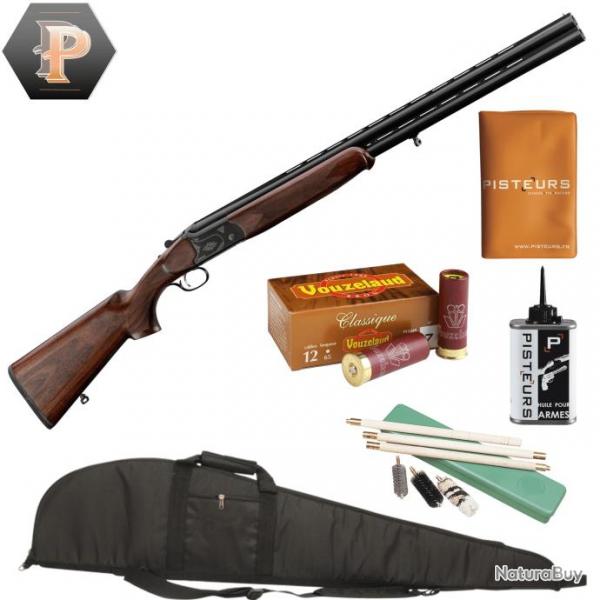 Pack Chasseur ! Country Fusil superpos Cal.12/76 canon 71cm + mun + fourreau + nettoyage + porte p