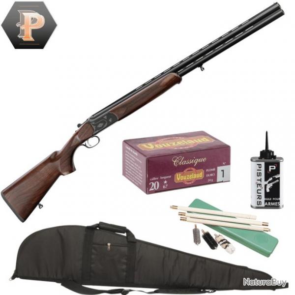 Pack Chasseur ! Country Fusil superpos Cal.20/76 canon 71cm + mun + fourreau + nettoyage