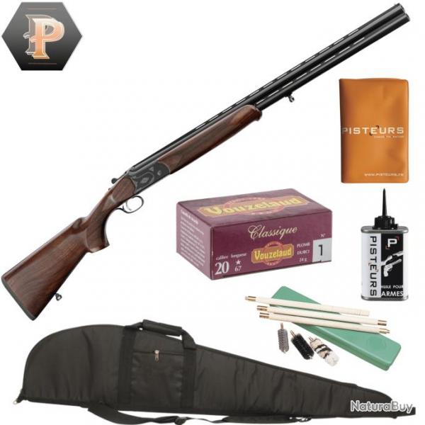 Pack Chasseur ! Country Fusil superpos Cal.20/76 canon 71cm + mun + fourreau + nettoyage + porte p