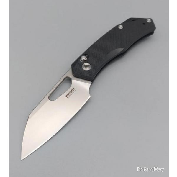 Couteau SRM Cub 261M-GB Black Lame Acier 154CM Manche G10 Ambi Lock Clip SRM261MGB