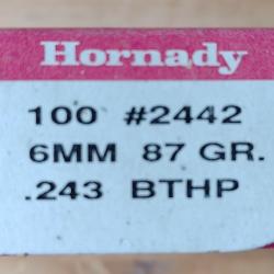 45 OGIVES 6mm / .243 HORNADY 87 gr BTHP N° 2442