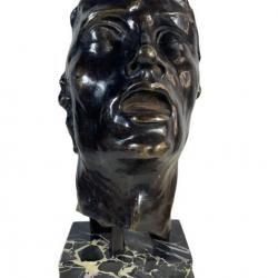 Rodin visage en bronze sculpture