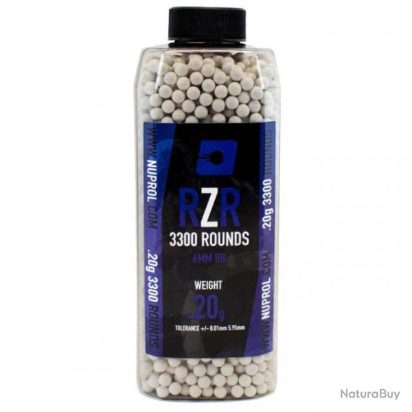 Billes Airsoft Nuprol - 6mm RZR bouteille 3300 bbs - 0.40