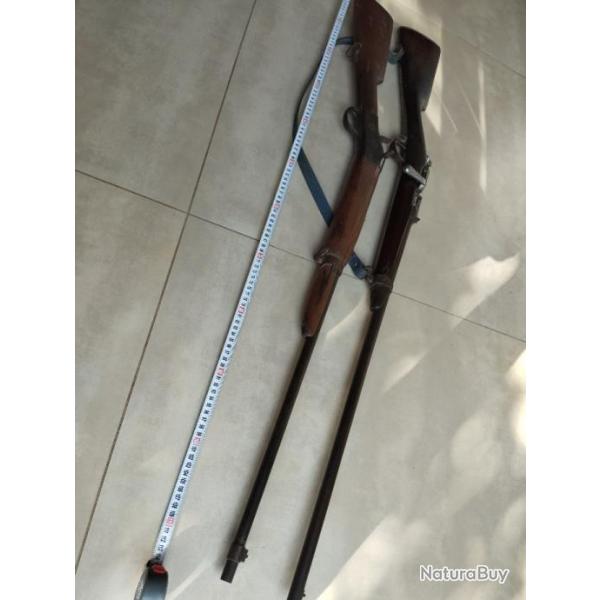 lot de 2 fusils cat d 1 fusil gras et 1 fusil remington