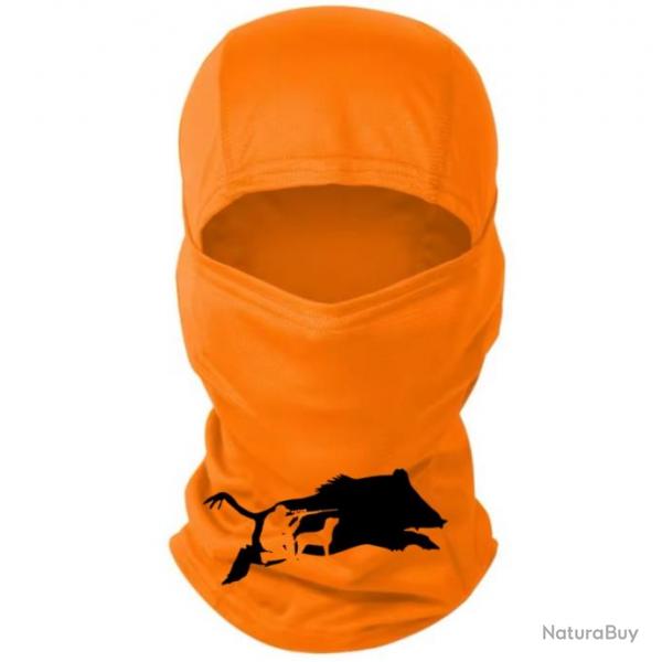 Cagoule orange personnalise chasse sanglier spciale battue possible de choisir votre motif !