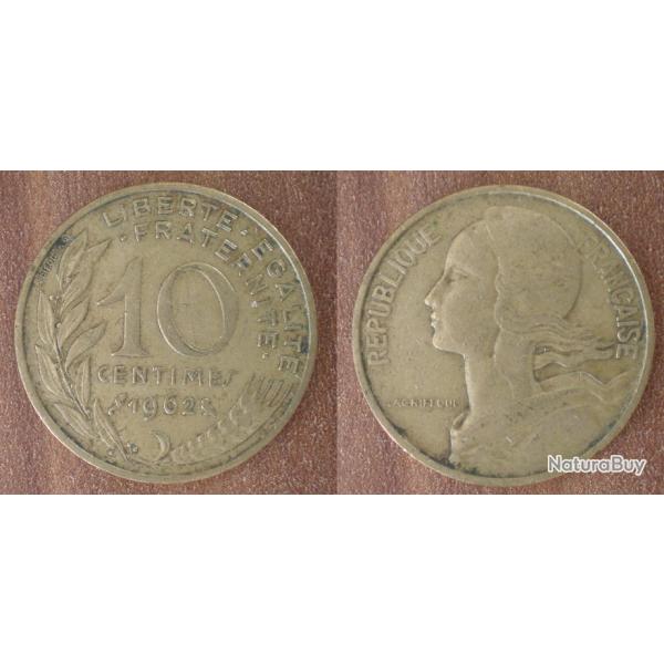 France 10 Centimes 1962 Piece Lagriffoul Franc