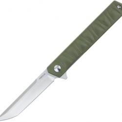 Couteau S-Tec PROELIA OD Green Manche G10 Lame Tanto Acier 7CR17MOV Linerlock Clip IKBS STT302GN