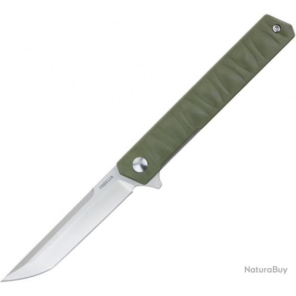 Couteau S-Tec PROELIA OD Green Manche G10 Lame Tanto Acier 7CR17MOV Linerlock Clip IKBS STT302GN