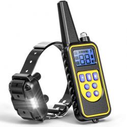 Collier Électrique d'Entraînement pour Chien Étanche Rechargeable avec Son de choke 800m