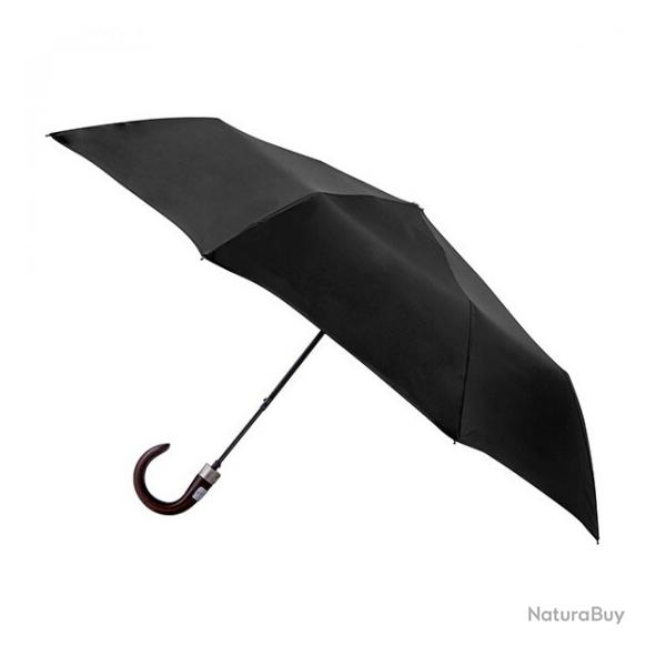 MINI-PARAPLUIE Pliant Homme Noir automatique poigne bois courbe PIGANIOL