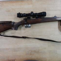 CARABINE A VERROU SABATTI ROVER CAL. 222REM + LUNETTE WALTHER + BUSC REGLABLE TRES BON ETAT OCCASION