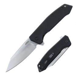 Couteau S-TEC Black Manche G10 Lame Tanto Reverse Acier 8Cr14MoV Clip Linerlock STTS025BK