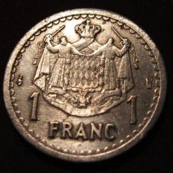 MONACO piece de 1 franc sans date Louis II  aluminium