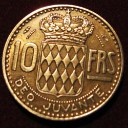 MONACO piece de 10 franc 1950  prince reigner de monaco