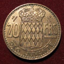 MONACO piece de 20 franc 1950  prince reigner de monaco