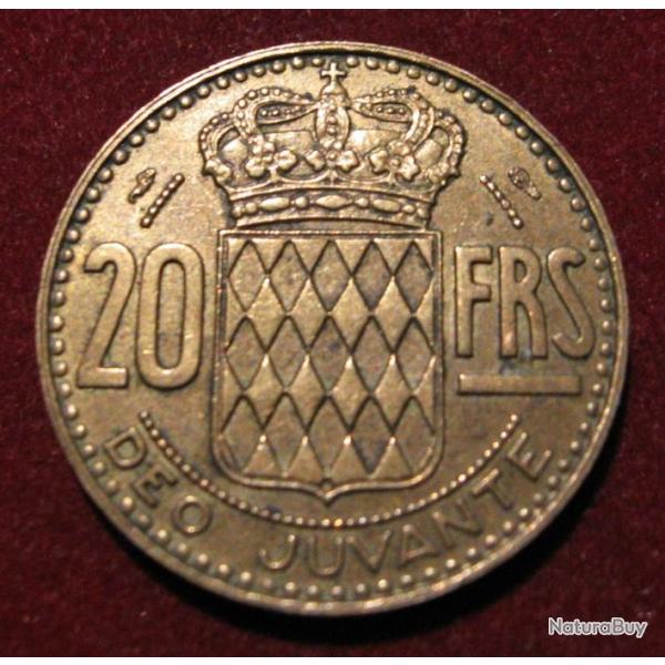 MONACO piece de 20 franc 1950  prince reigner de monaco
