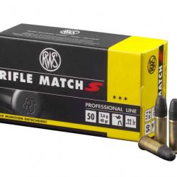 50 CARTOUCHES RWS RIFLE MATCH S CALIBRE 22LR