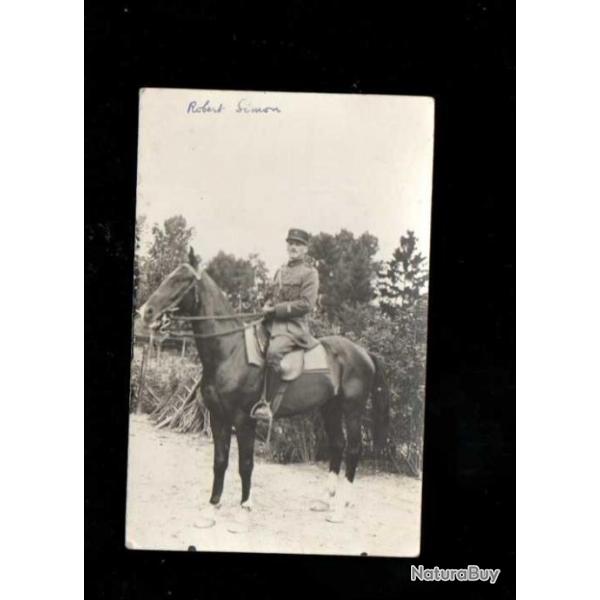 officier  cheval pattes de collet 17 carte photo portrait extrieur camp de sissonne