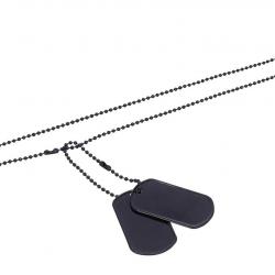 Plaques d'identité US "Dog Tag" couleur noire