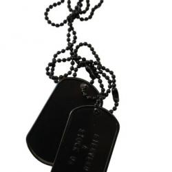 Plaques d'identité US "Dog Tag" noire - Personnalisées