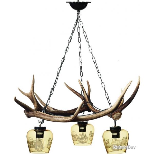 Lustre de branches de cerf verres simples