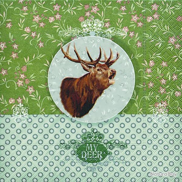 Serviettes en papier motif cerf