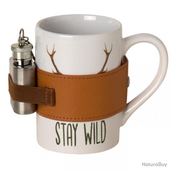 Mug en porcelaine avec Flasque en inox