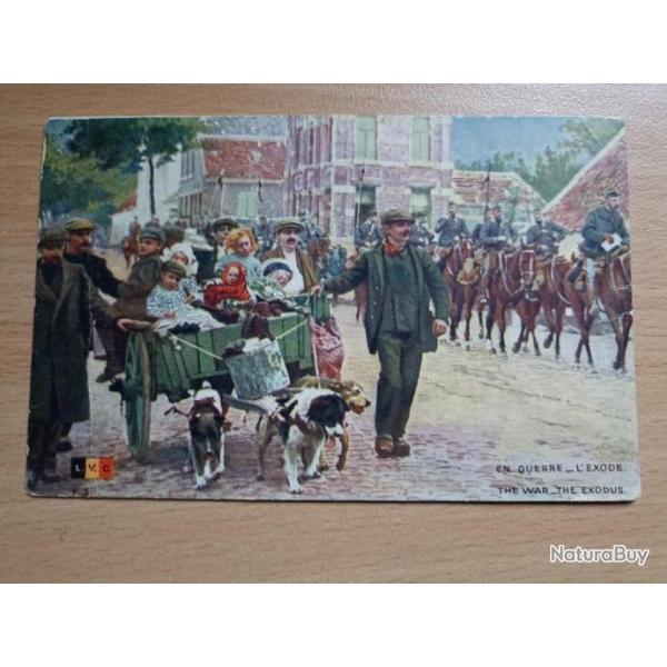 Carte postale militaria . Guerre. L'exode.